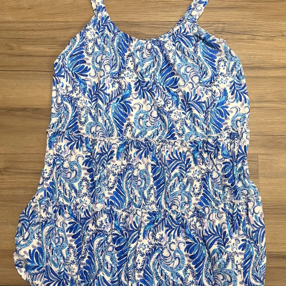 Lilly Pulitzer Blue and White Paisley Top